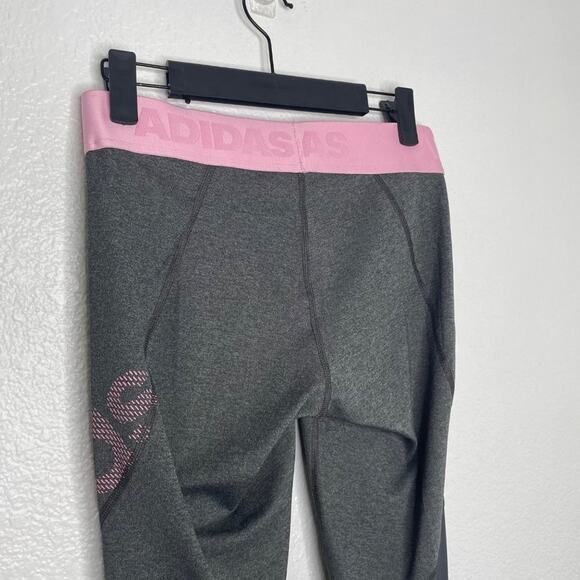 Adidas Womens Leggings Size S Light Gray Activewear Workout Pullover Gym Wear - Picture 12 of 12